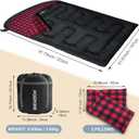 Double Sleeping Bag Flannel for Adults with 2 Pillows 2 Person Sleeping Bags Camping XXL Queen Size Two Person Sleeping Bag for Cold Weather