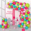 Teal Blue Hot Pink Tropical Balloon Garland Kit, 122PCS Teal Blue Lime Green Hot Pink Light Pink Balloons for Tropical Hawaii Summer Birthday Baby Shower Wedding Engagement Abbiversary Decorations