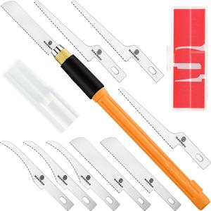 Mini Hand Saw Model Tools Modelling Knife Hobby DIY Craft Razor Saw Hacksaw Tool Kit with 9 Pieces Craft Blades for Plastic Models Tight Spaces Precise Cuts