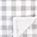 Hudson Baby Unisex Baby Plush Mink and Sherpa Blanket, Gray Plaid, One Size
