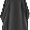 Omvoina Professional Hair Cutting Cape with Adjustable Snap Closure, Salon Barber Cape,Waterproof Hairdressing Salon Cape - 57" x 51"(Black)