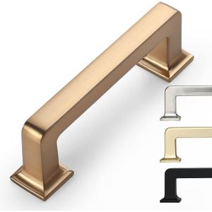 10 Pack 3 Inch Cabinet Handles - Champagne Bronze Cabinet Pulls for Kitchen and Dresser (3"/76MM Hole Center)