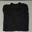 Laughido Women's Mock Neck Long Sleeve Fleece Slim Fit T-Shirt 2025 Casual Basic Pullover Crop Tops (Black)