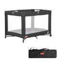 Dream On Me Fisher-Price Play All Day Portable Playard, ASTM Certified, Ideal for Babies & Toddler, One-Hand Fold, Breathable Mesh, Travel Playard with Carry Bag, Easy to Clean - Black