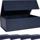 Navy Blue Gift Box with Magnetic Lids 13.8x8.3x4.4 in, Bridesmaid Groomsman Proposal Box, Large Rectangle Storage Box 5 Pack
