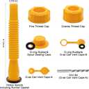 6 Kits 49pcs Can Spout Replacement Kit,Can Nozzle Replacement Kit for 1/2/5/10 Gal,Can Spouts for Old Style Tanks Easy to Install,with Screw Collar Caps, Spout Cover, Base Cap, Drill Bit