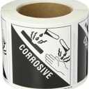 Tape Logic 4 x 4" - "Corrosive" Labels