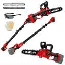 2-in-1 Cordless Pole Saw, 8 Inch Brushless Pole Chainsaws Compatibility with Milwaukee 18V Battery(No Battery), 8 lb Lightweight, Auto Oiling, 14.8 FT MAX Extension Pole Saws for Tree Trimming