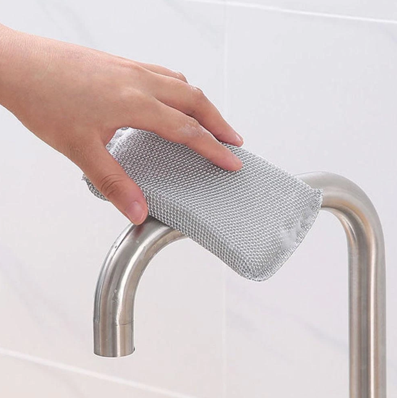 4PCS Steel Wire Dishwashing Sponge Sponge Wipe Household Scouring