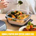 200PCs Air Fryer Paper Liners for Ninja Crispi FN101GY/FN101SG/FN101ST,100pcs Large for 4-QT & 100pcs Small for 6-Cups Container,Non-Stick Glass Air Fryer Disposable Accessories Square Free of Bleach