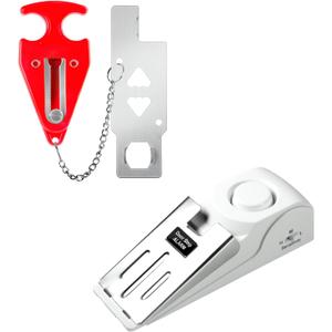 Fuers Portable Door Lock & Door Stop Alarm, Dual Protection Home Security Door Kit Door Stopper Self Defensey Tools for Hotel Travel Home