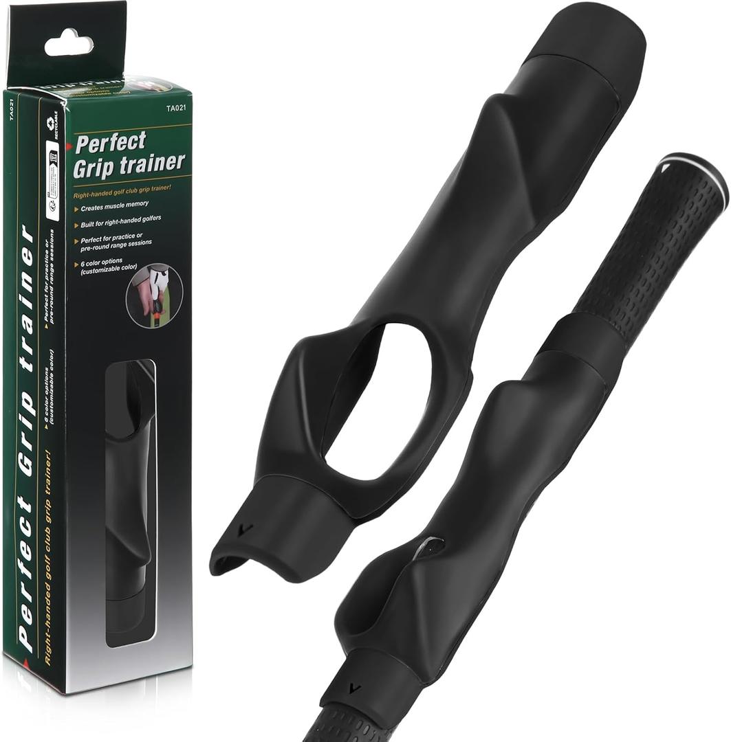 2 Pack Golf Grip Trainer Swing Trainer for Improving Hand Positioning Right Handed Golf Club Grip Equipment for Beginner Learn Correct Posture (Black)