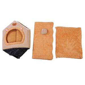 Haofy Cat Bed Cave Pet House Tent with Removable Cushion Soft Washable Four Seasons Indoor Use for Small Dogs Cats (Yellow)