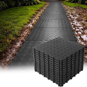 Interlocking Ground Protection Mats Anti Slip 24 Sq ft Coverage