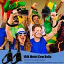 10IN Cow Bells with Wrist Strap Large Cheering Cowbells for Sporting Events Solid Metal Noise Makers Hand Bell Chimes for Football Games, School Parties, Graduations, Percussion Musical Instruments