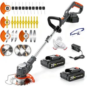Electric Weed Wacker Cordless Battery Powered,Grass Trimmer Lawn Edger, 33in-47in