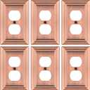 Metal Wall Plate for Electrical Outlets, Decorative Antique Copper Switch Plates Outlet Cover, Light Switch Cover Plate, 1-Gang Wall Plates (Duplex Outlet, 6 Pack)