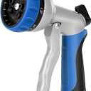 RESTMO Garden Hose Nozzle, Heavy Duty Metal Water Hose Nozzle with 7 Adjustable Spray Patterns, High Pressure Hand Sprayer with Flow Control, Best for Watering Plant & Lawn, Washing Car & Pet, Blue