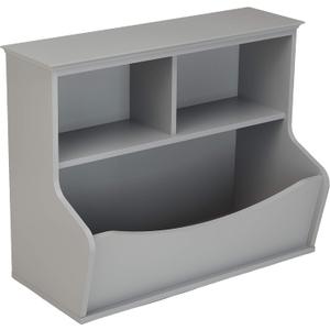 Amazon Basics Children's 3 Shelf Multi-Functional Bookcase and Toy Storage Bin - Grey, 14.84"D x 31.25"W x 24.56"H