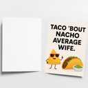6 x Funny Valentines Day Card for Wife & Girlfriend, Funny Birthday Card for Wife, Valentine's Day Decorations, Valentine's Day Gift, Greeting Card=7in x 5in(Folded), Envelope = 7.5in x 5.5in (V3- TACO)