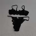 Lilosy Sexy Underwire Push Up Scallop Floral Lace Sheer Lingerie Set for Women Bra and Panty 2 Piece M