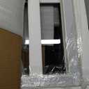 Vinyl Basement Window, 32" x 18" Bathroom Sliding Window with Double Pane Insulated Tempered Glass and Fiberglass Screen for Basement, Bathroom, Shed (White)