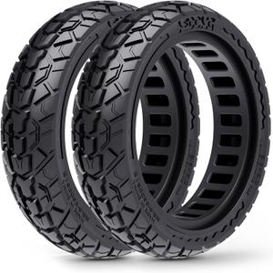 2-Pack 50/75-6.1 Scooter Tire Tubeless, Upgrade Your Scooter with 8.5x2.0 Airless TIres, Puncture-proof, 8 1/2 x2 Replacement Tyre Compatible with Gotrax GXL V2/XR/APEX, Hiboy S2, etc (Black, Off-Road Lite) 2-Pack 50/75-6.1 Scooter Tire Tubeless, Upgrade Your Scooter with 8.5x2.0 Airless TIres, Puncture-proof, 8 1/2 x2 Replacement Tyre Compatible with Gotrax GXL V2/XR/APEX, Hiboy S2, etc (Black, Off-Road Lite)