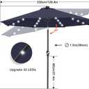 ABCCANOPY Durable Solar Led Patio Umbrellas with 32LED Lights 11FT (Deep Blue)