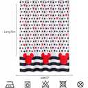 Cute Mouse Head Shower Curtain - Red and Grey Deco Dot Cartoon Shower Curtain Set - Fabric Waterproof Polyester Bathtub Decor 12 Plastic Hook,72x72in