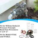 Fit For Wilkins Zurn Backflow Preventer Models 975XL & 975XL2 1-1/4"-2" Repair Rebuild Kit/Complete Poppets, Springs and Seats Repair Kit