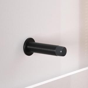 HOMOTEK 5 Pack Heavy Duty Solid Rigid Door Stops Bumper Sound Dampening Door Stoppers with Soft Rubber Tip, Zinc Die Cast DoorStops Wall Protector 2.8" DoorStoppers, Black