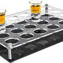 24 Shot Glass Holder Acrylic Shot Glass Tray Holders Clear Organizer Cup Serving Tray Cups Display Accessories for Party, Bar, Club,Hole: 1.5 Inch (11.8" x 7.9" x 2")