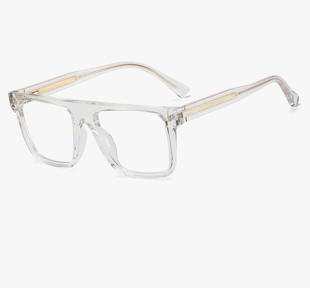 Thick Big Glasses Frame Women Trendy Tr90 Male Acetate Temple Square Glasses Anti Blue Light