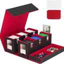 Card Deck Box for MTG with Commander Display, 7 In 1 Card Storage Box Fits 600+ Double-sleeved Cards, Removable MTG Deck Case Fit for TCG/Sports/Baseball Cards with Dice Tray