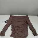 OMKAGI Women Long Sleeve Tops Sexy Off Shoulder Shirts Fitted Going Out Y2K Crop Top, Size L