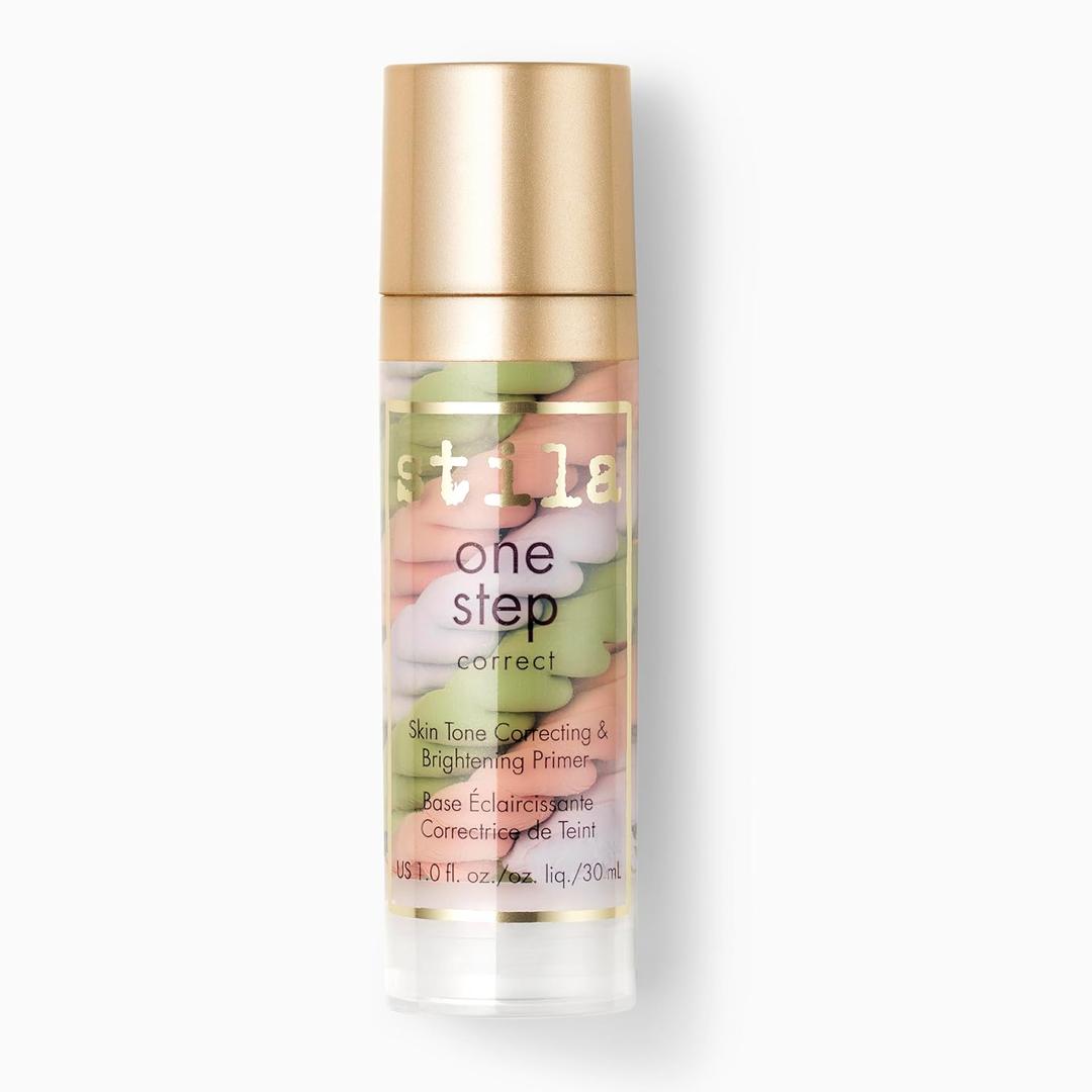Stila One Step, Color Corrector & Brightening Primer Facial Serum to Even Skin Tone, Moisturize & Hydrate, OilFree Makeup 1 Fl. Oz.