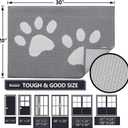 Buganda Dog Door Mat for Muddy Paws, Absorbent Dirt Trapper Washable Indoor Doormats, Non Slip Low-Profile Mud Mat for Dogs, Front Entrance Doormat for Inside Floor (59x35 Inches, Light Grey)