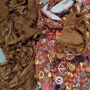 SOMSOC 7 Pieces 70s Women Hippie Costume Fringe Vest Bag Pant Headband for Halloween Large