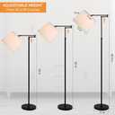 55"-65.5" Adjustable Floor Lamp for Living Room, Black Swing Arm Floor Lamps for Home, Modern Standing Lamp, Tall Black Floor Lamp for Reading, Home Office, Nursery, Bedroom