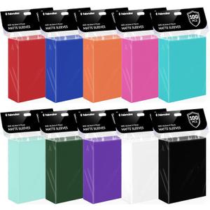 Card Sleeves 1000 Pack Compatible with MTG Card Sleeves, Sturdy Card Protectors Sleeves Matte Back Finish, Perfect Shuffling - Protect All Your Trading Cards, Sports Cards, Never Tear 66x91mm