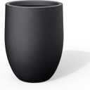 Kante Tall Concrete Planter, 21.7-Inch Height Black Large Indoor Outdoor Plant Pot with Drainage Hole for Patio Garden Home, Modern Decor for Flowers and Tree