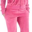 LeeHanTon Womens 2 Piece Outfits Velour Tracksuits Long Sleeve Sports Sweatsuits Jogging Velvet Lounge Set (Pink, XXL)