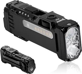 WUBEN X4 EDC Flat Flashlight with RGB Light, 1500 Lumens Mini Flashlight with Tactical Switch and Magnetic, IP68 Portable Pocket Clip USB C Flash Light for Camping, Checking, Emergencies