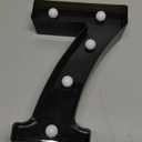 Pooqla Decorative Led Light Up Number Letters, Black Plastic Marquee Number Lights Sign for 7th 17th 70th Birthday Party Wedding Decor Battery Operated Black Decoration 7 (8.86 in)