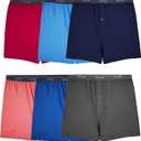 Fruit of the Loom Men's Tag Free Knit Boxer Shorts, Relaxed Fit, Moisture Wicking, Assorted Color Multipacks (4X-Large Big)