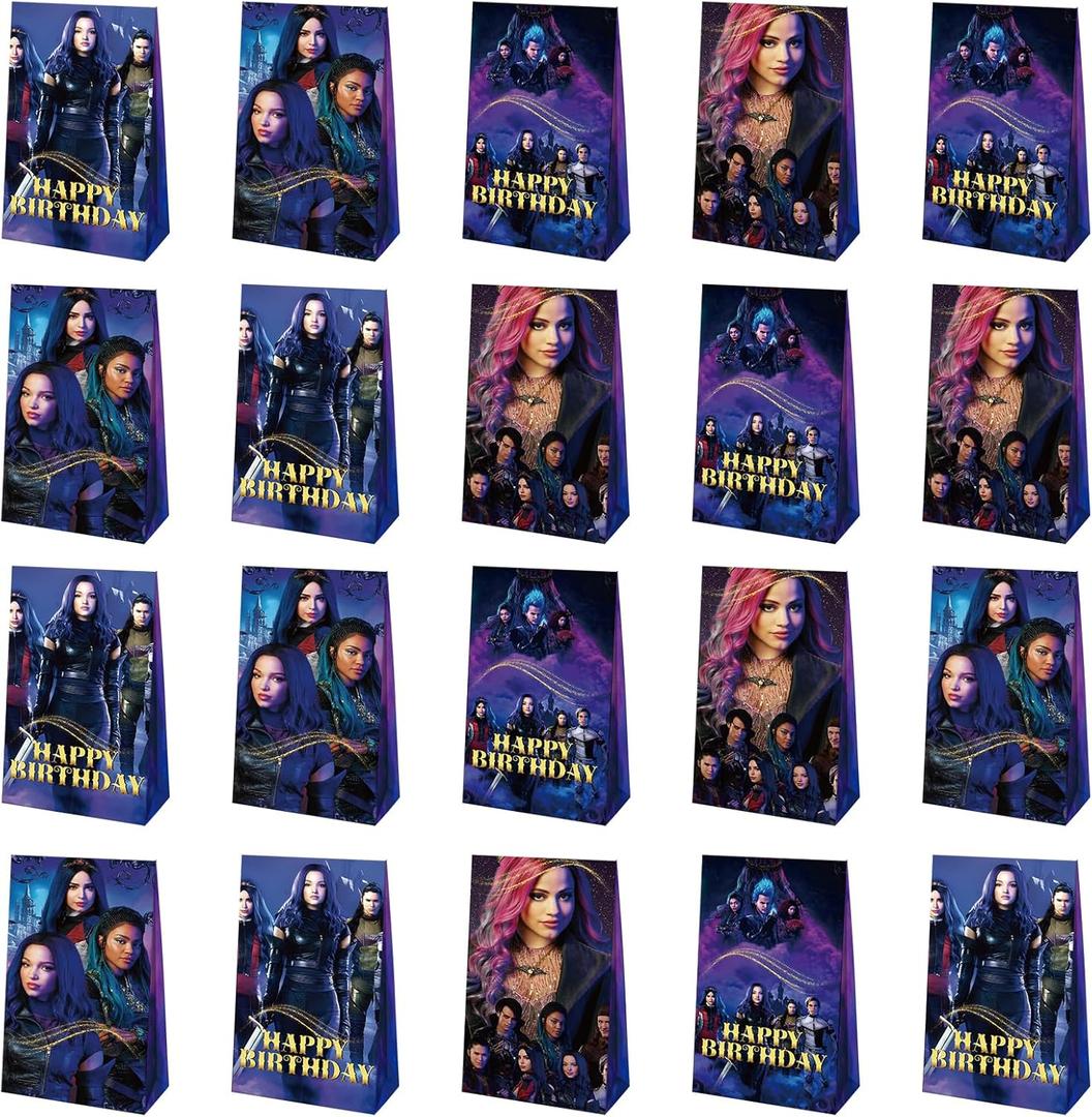 20pcs Descendants Goodie Bags, Descendants Themed Party Bags for Boys Girls Kids Party Decorations (Descendants)