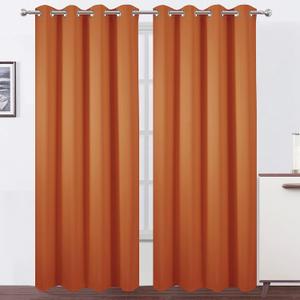 LEMOMO Blackout Curtains 52 x 84 inch/Orange Curtains Set of 2 Panels/Thermal Insulated Room Darkening Bedroom Curtains