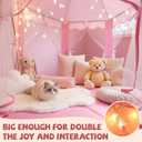 Sumbababy Princess Castle Tent for Girls Fairy Play Tents for Kids Hexagon Playhouse with Fairy Star Lights Toys for Children or Toddlers Indoor or Outdoor Games (Pink)