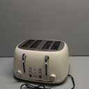 Mueller Retro Toaster 4 Slice with Extra Wide Slots Bagel, Defrost, and Cancel Function, 6 Browning Levels, Dual Independent Controls, Removable Crumb Tray and High Lift Levers, White