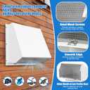 10 Inch Hood Wall Vent Exhaust Vent Dryer Vent Cover Outside Galvanized Steel for Kitchen Range Hood HVAC Dryer Duct,White